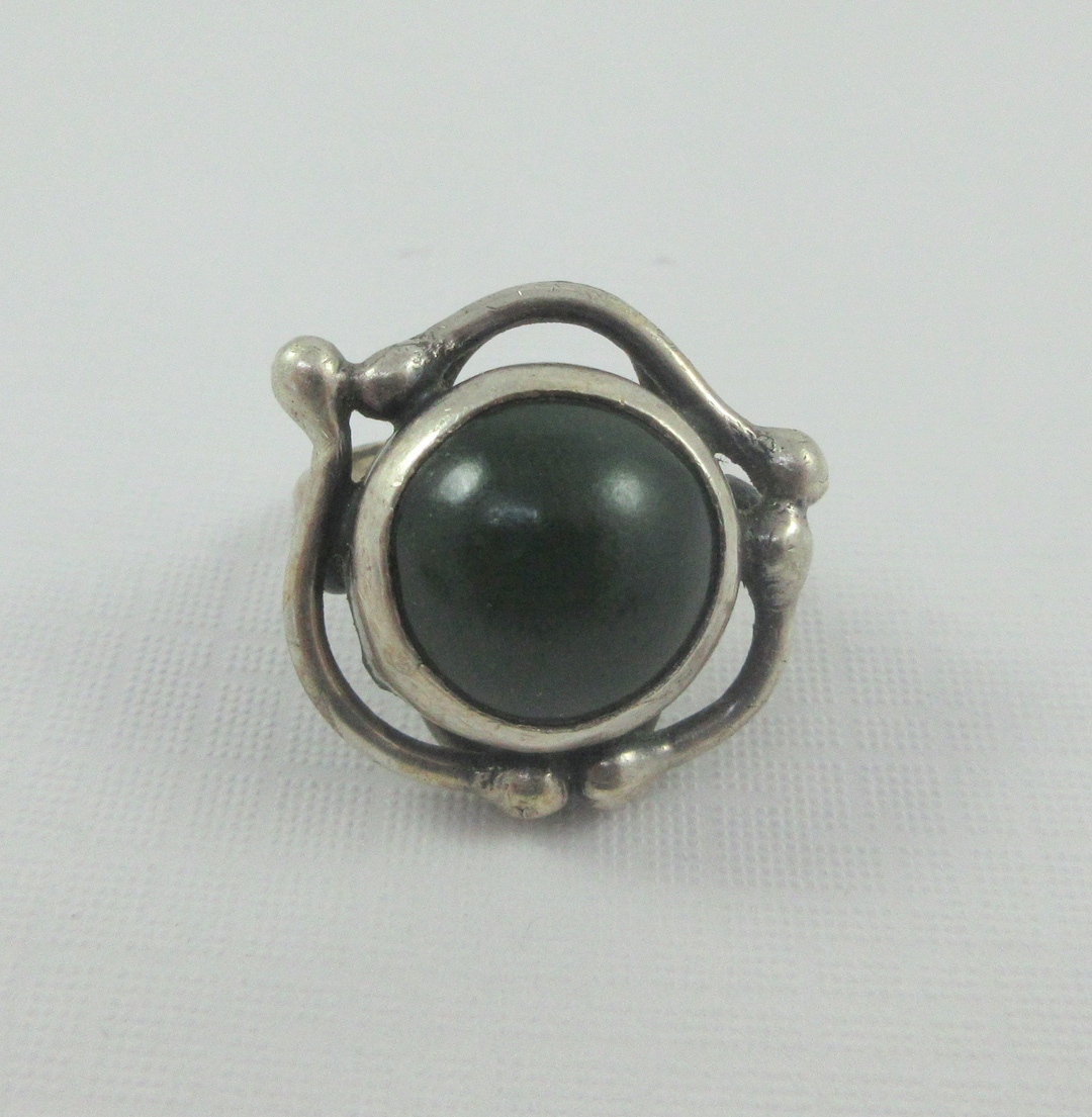NASTOYS：Mid - Century RING (Silver925) Vintage 925 Midcentury Modernist Sterling Silver Ring Size 8