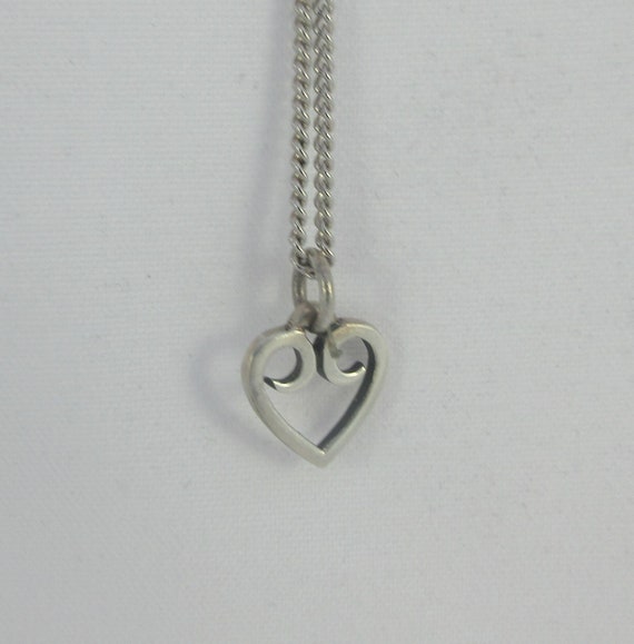 Tiny James Avery Sterling Silver Heart Pendant w.… - image 5