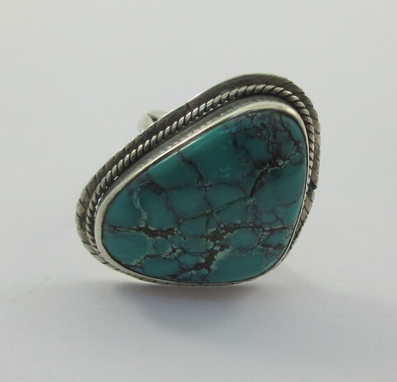 Sterling Silver Turquoise Ring - Size 6.25- As it… - image 3