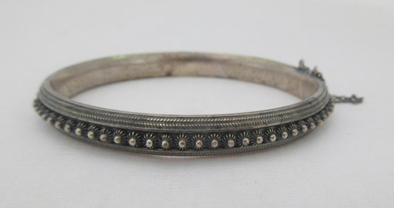 Sterling Silver Cannetille Oval Bangle Bracelet - image 3