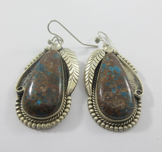 Detailed Detailed! Vintage Corn Plant Vintage Navajo Native American Jewelry Silver Earrings Detailed Detailed! Vintage Corn Plant Vintage Navajo Native American Jewelry Silver Earrings