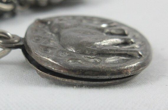 Signed JERAY Silver Tone Chatelain Style Owl Roos… - image 6