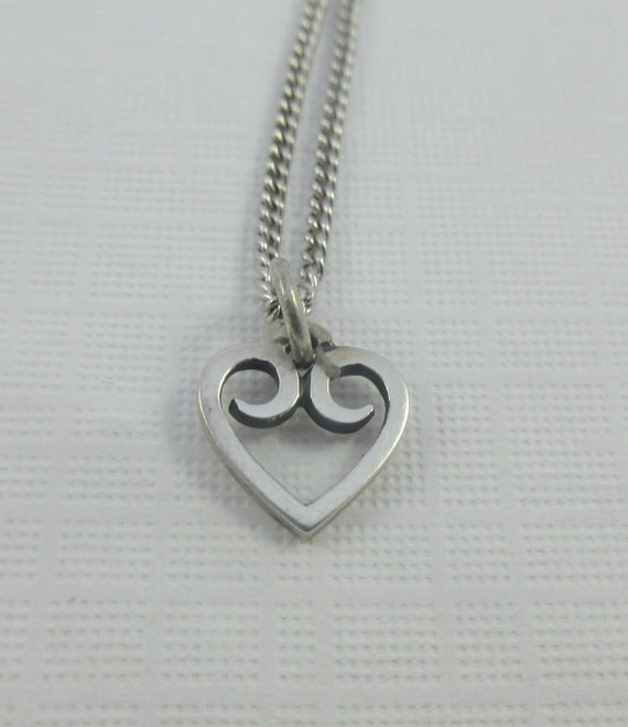 Tiny James Avery Sterling Silver Heart Pendant w.… - image 1