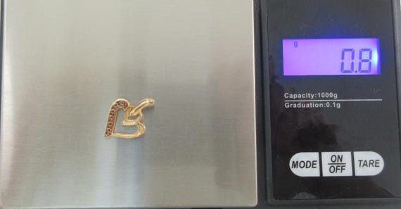 Tiny 10k Yellow Gold Ruby White Spinel Open Heart - image 9