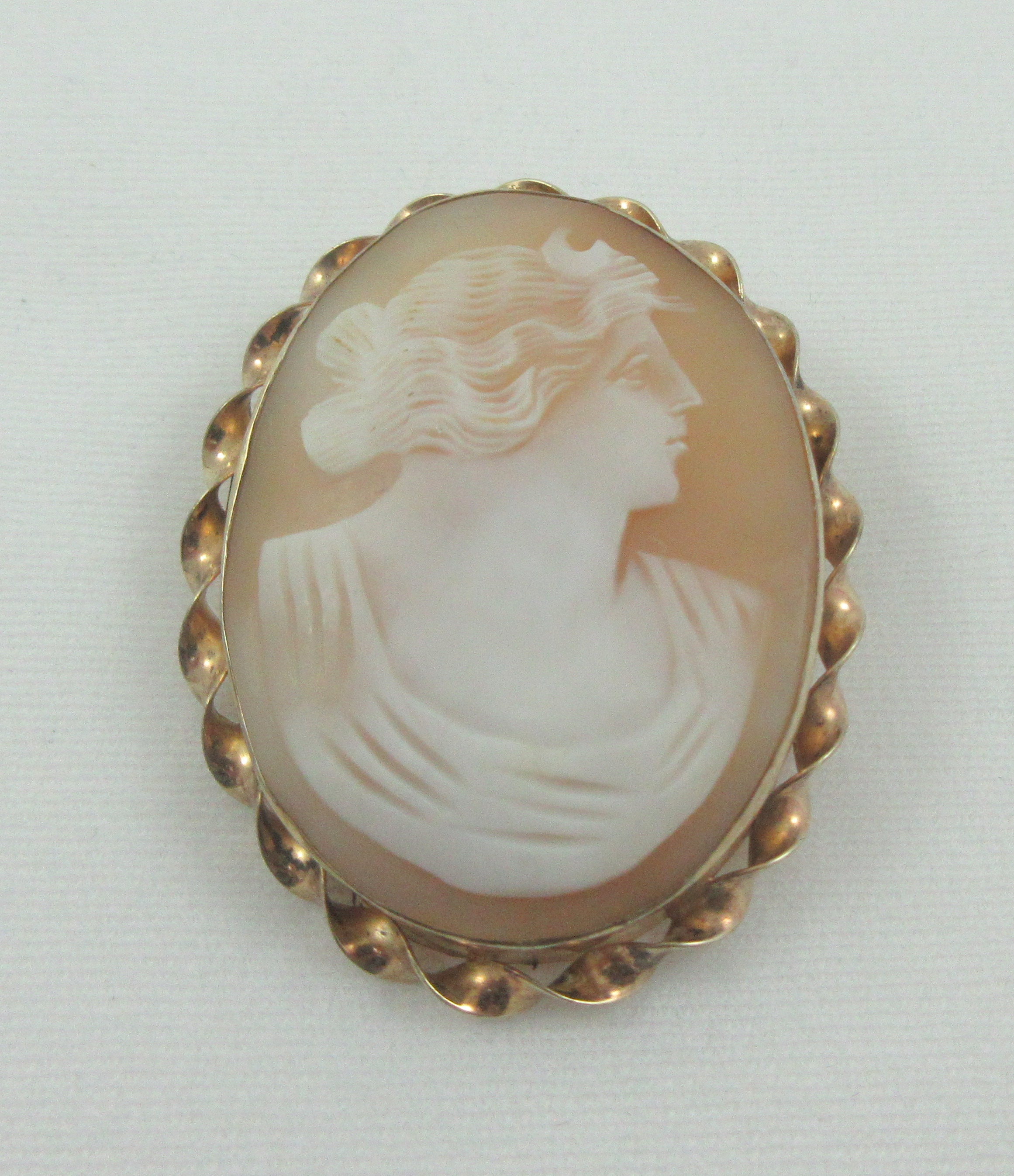 大型)アンティークイタリア製カメオ800シルバーブローチ 緩慢 