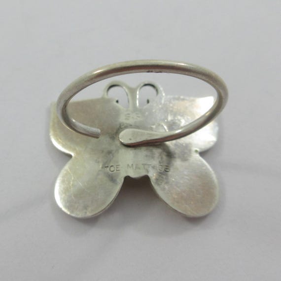 Adjustable Sterling Silver Enameled Butterfly Toe… - image 7
