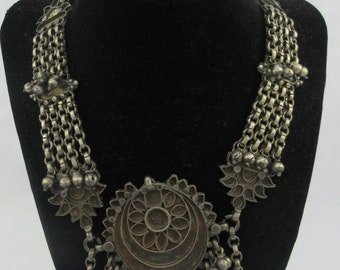 India Sterling Silver Wide Geometric Necklace-As it is - Etsy 日本