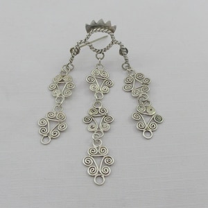 Sterling Silver Solje Wedding Dangle Filigree Brooch