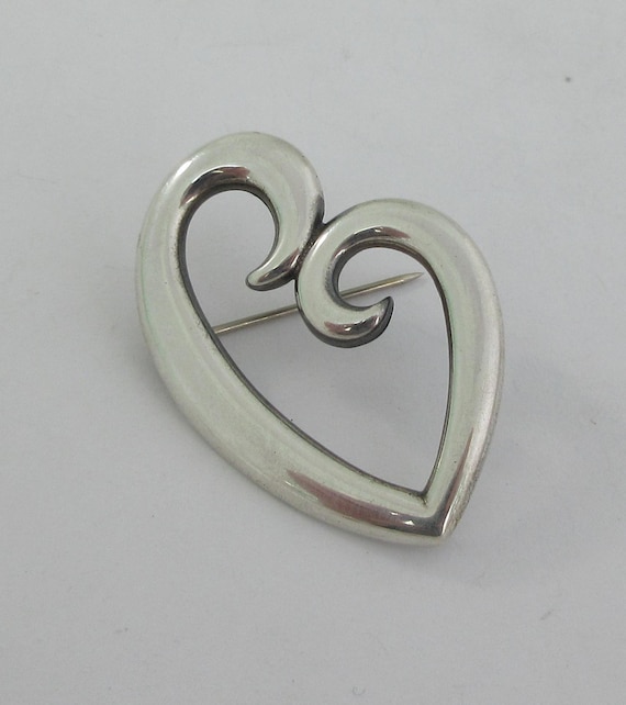 James Avery Sterling Silver Open Heart Brooch