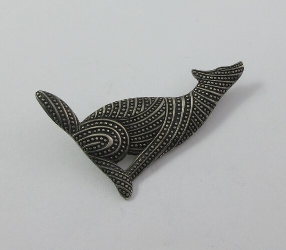 Sterling Silver Stylized Patterned Wolf Brooch or… - image 5