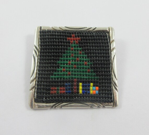 Southwestern Sterling Silver Beaded Christmas Tre… - image 4