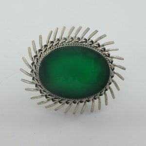 Danecraft Mid Century Modernist Sterling Silber Chrysopras Spikes Brosche Pin