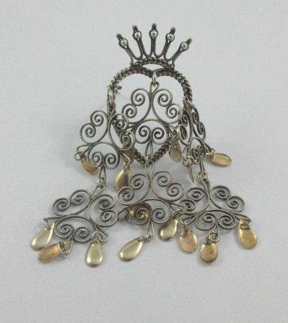 Long 830 Silver Norwegian Solje Wedding Dangle Filigree Brooch C Clasp Etsy Canada
