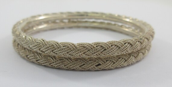 Sterling Silver Braided Bangle Bracelets - image 5