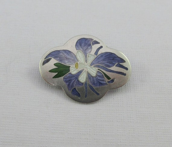 Antique Small Art Nouveau Sterling Silver Enamel … - image 1