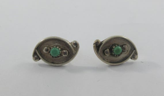 Southwestern Sterling Silver Turquoise Stud Earrings