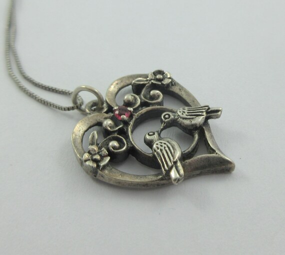 Signed Franklin Mint Sterling Silver Ruby Open He… - image 5