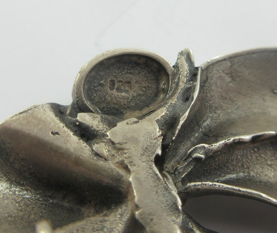 Artisan Made Sterling Silver Stylized  Leaf Turqu… - image 7