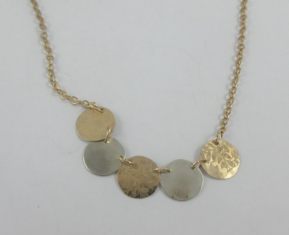 Holly Yashi Gold Silver Tone Floral Discs Necklace - image 6