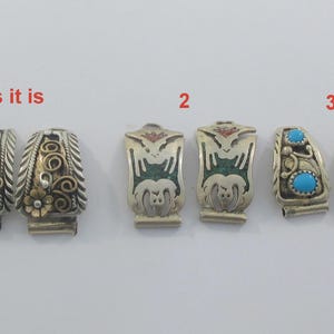 Pick your favorite ! Southwestern Sterling Silver Mosaic Turquoise Leaves Swirl Watch Band
