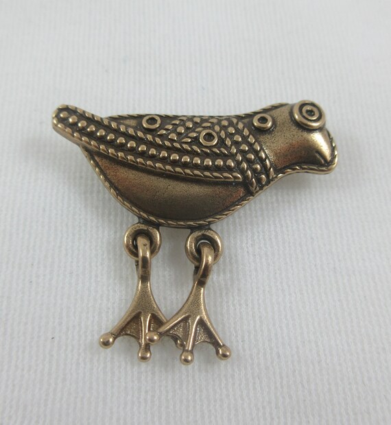 Kalevala Koru Bronze Brooch Bird of Hattula Finla… - image 4