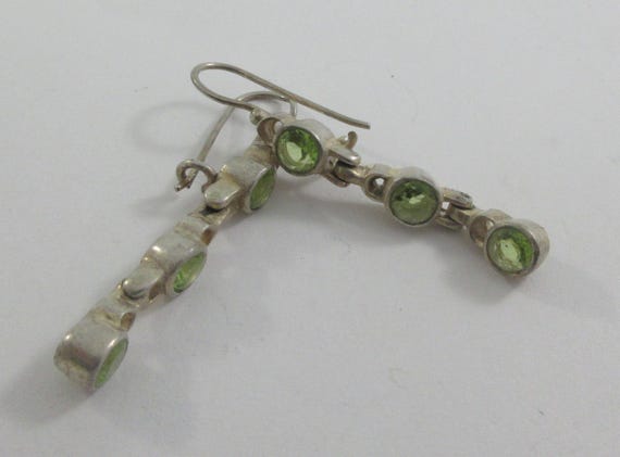 Sterling Silver Multi Peridot Dangle Earrings - image 10
