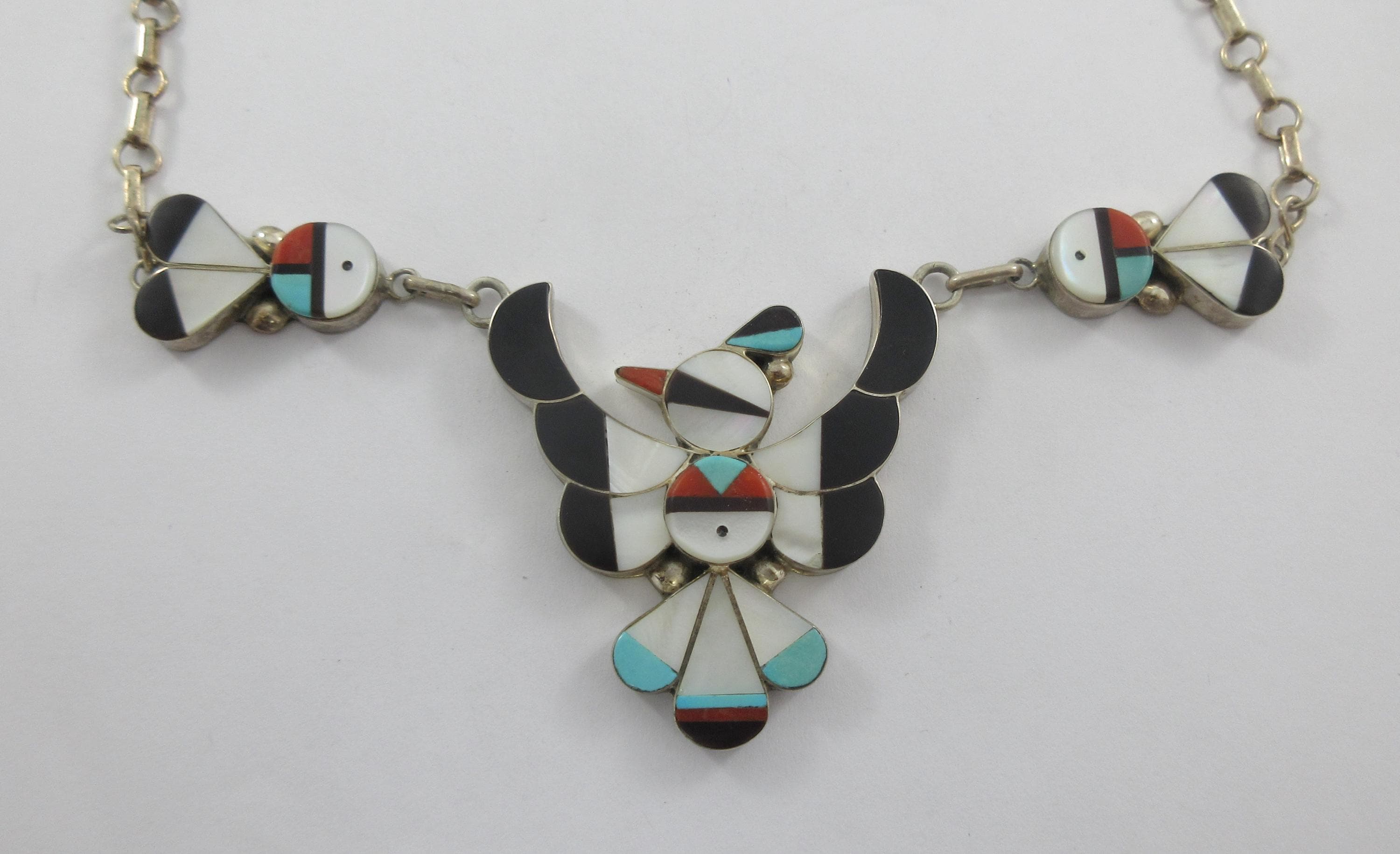 Exquisite Vintage Native American Jewelry Zuni Dishta Butterfly Sterling Silver Necklace Old Exquisite Vintage Native American Jewelry Zuni Dishta Butterfly Sterling Silver Necklace Old