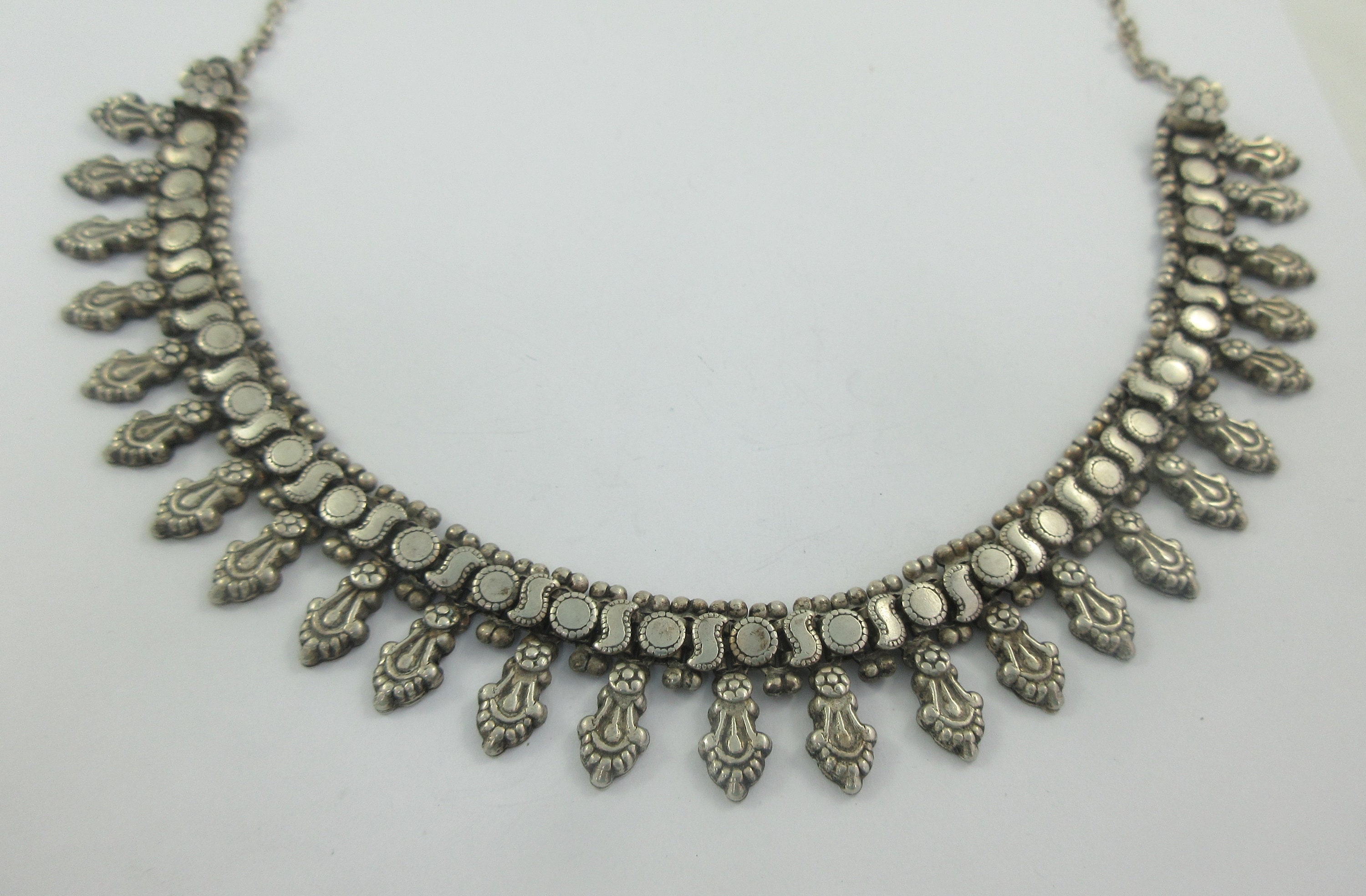 India Sterling Silver Wide Geometric Necklace-As it is - Etsy 日本