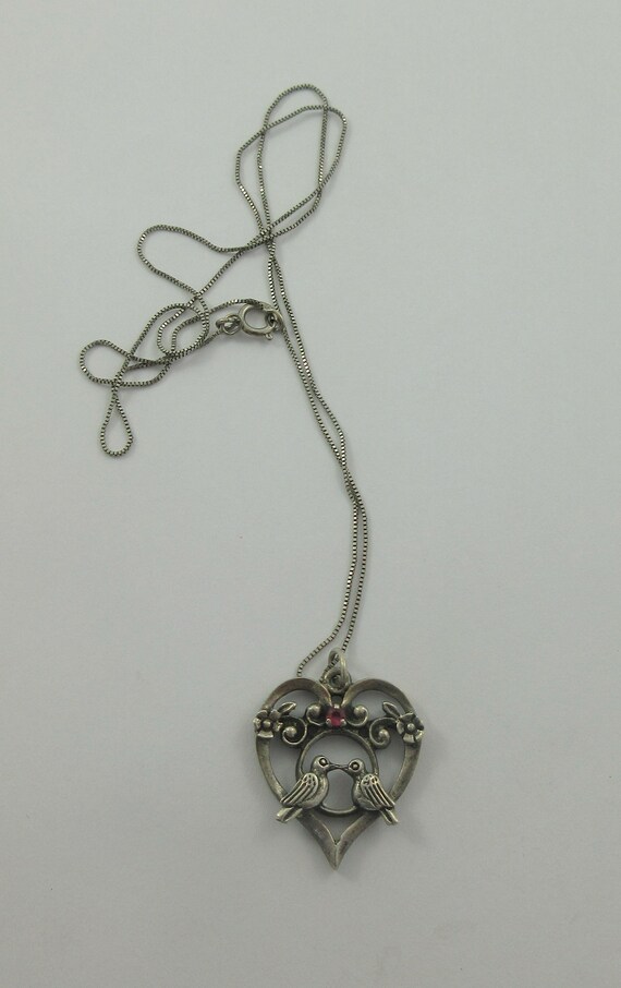 Signed Franklin Mint Sterling Silver Ruby Open He… - image 3