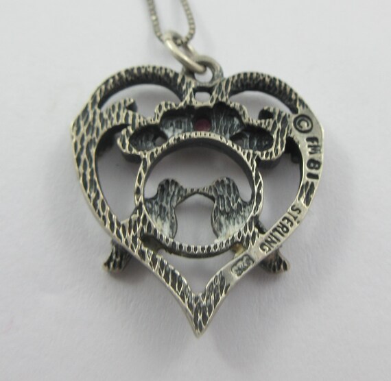 Signed Franklin Mint Sterling Silver Ruby Open He… - image 6