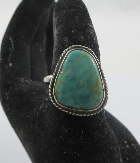 Sterling Silver Turquoise Ring - Size 10 - image 1