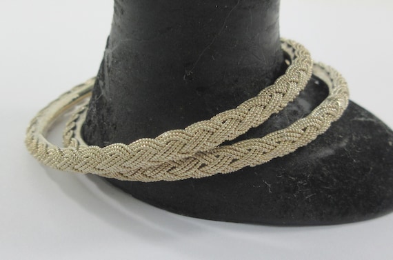 Sterling Silver Braided Bangle Bracelets - image 1