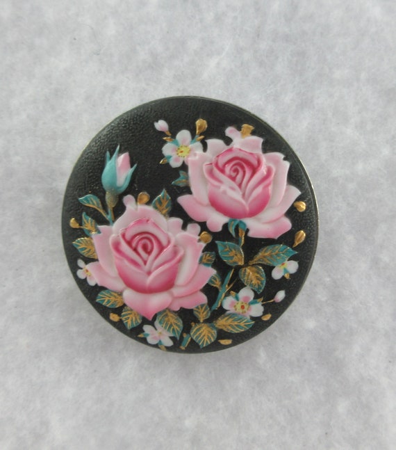 Japan Toshikane Hand Painted Pink Roses Porcelain… - image 5