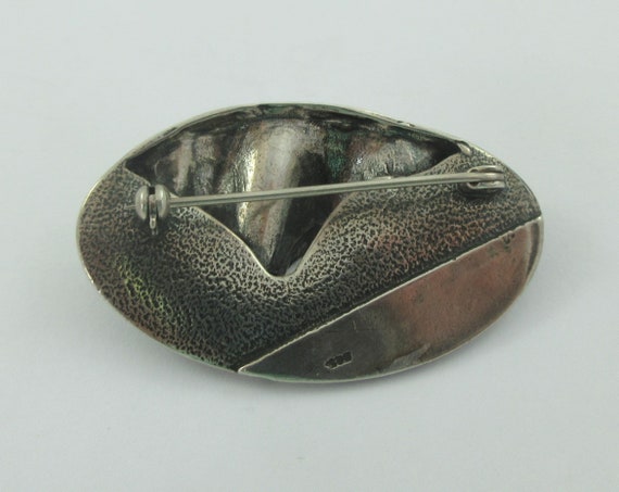 Sterling Silver Wavy Modernist Abstract Brooch - image 7