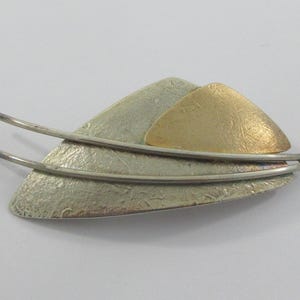 Ed Levin Modernist Sterling Silver 14k Abstract Brooch