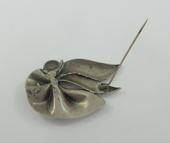 Artisan Made Sterling Silver Stylized  Leaf Turqu… - image 6