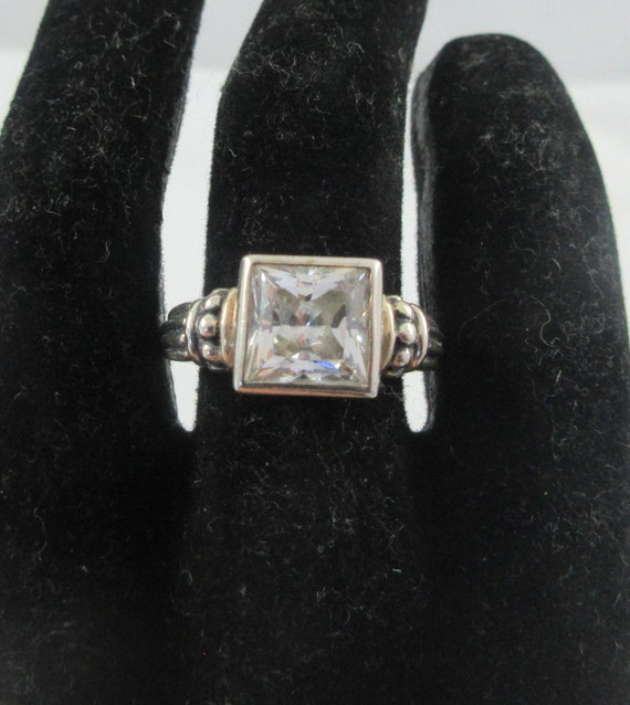 Sterling Silver Clear Rhinestone Ring- size 7