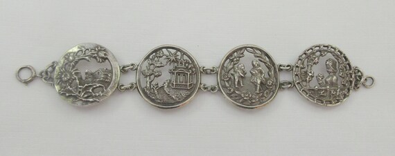 Wide Sterling Silver Cut Out Story Teller Round L… - image 3