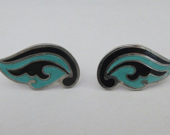 Margot De Taxco Sterling Earrings, #5280 Replacement Earring Pre-Columbian Design, Screw Back