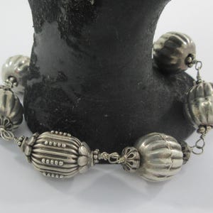 Sterling Silver Striated Beadead Bracelet