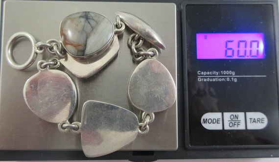 Sterling Silver Multi Stone Geometric Bracelet - image 11