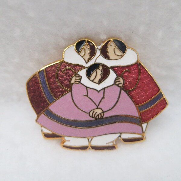 Folk Art Jewelry, Barbara Lavallee, Folk Jewelry, Alaskan Jewelry, Alaskan Women Brooch, Alaskan Women Pin, Alaskan Jewelry, Lavallee