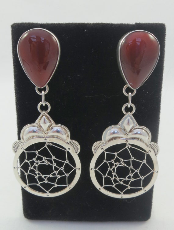 Navajo Phillip Guerro PTG Sterling Silver Carnelian D… - Gem display picture 1