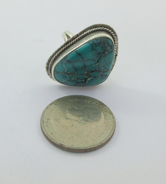 Sterling Silver Turquoise Ring - Size 6.25- As it… - image 2
