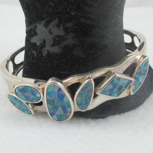 Whitney Kelly Sterling Silver Blue Mosaic Opal Cuff Bracelet