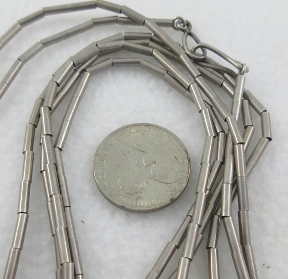 Long Native American Sterling Silver Liquid Chain… - image 2