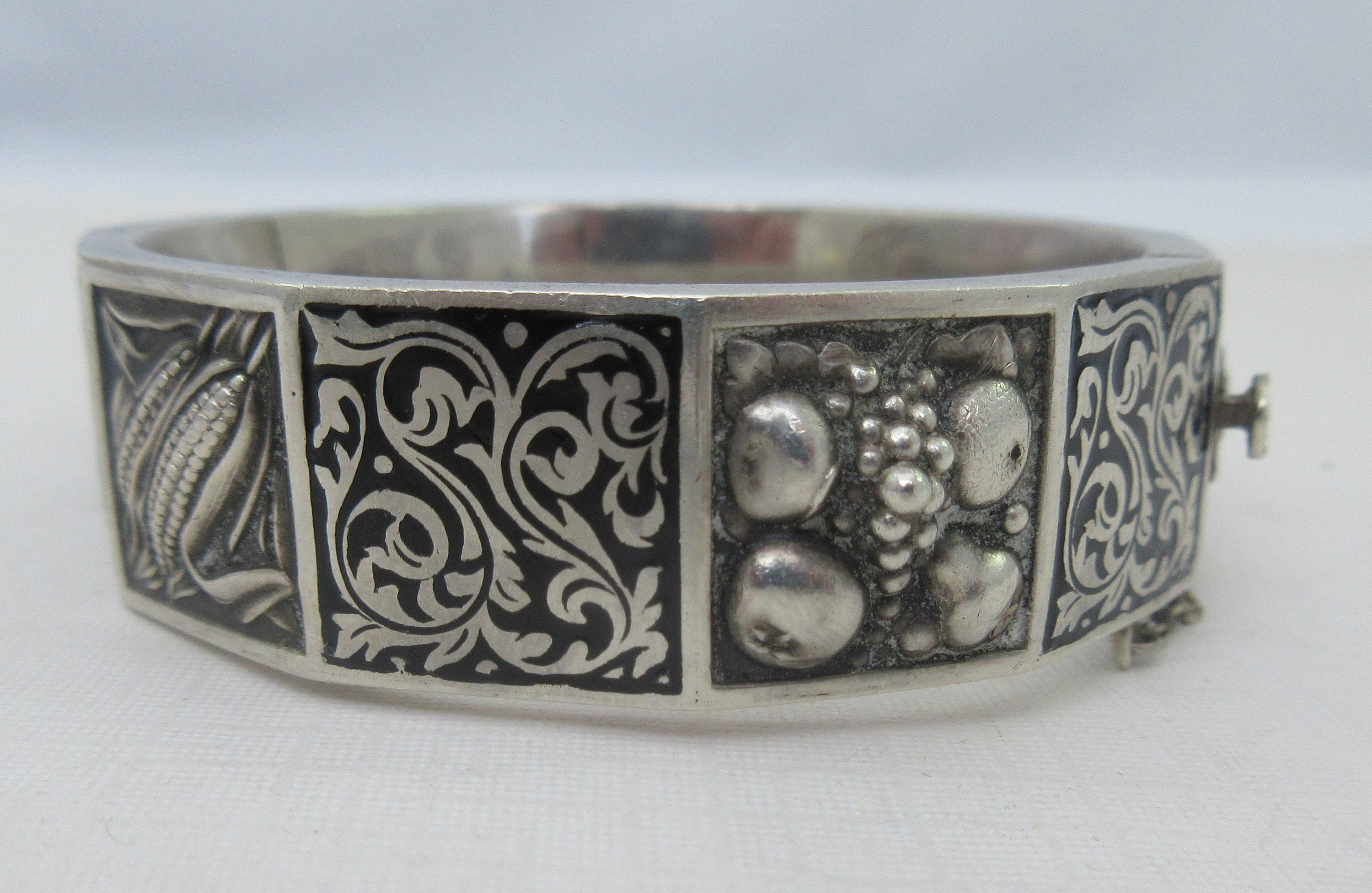 銀 ブレスレット Brightness Lee Topazio Portugal Art Nouveau Style 