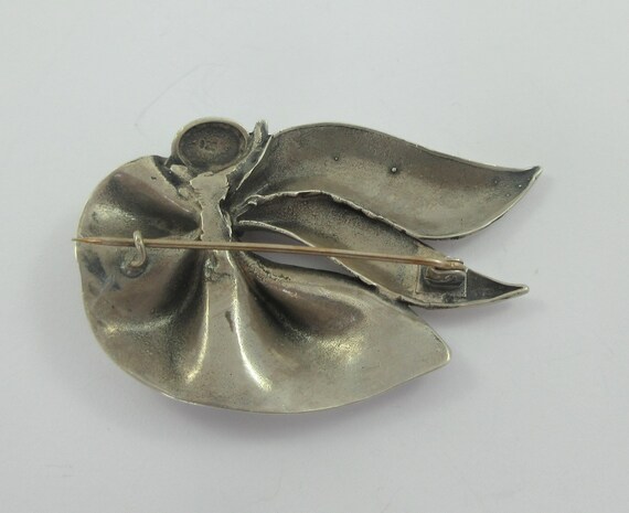 Artisan Made Sterling Silver Stylized  Leaf Turqu… - image 8