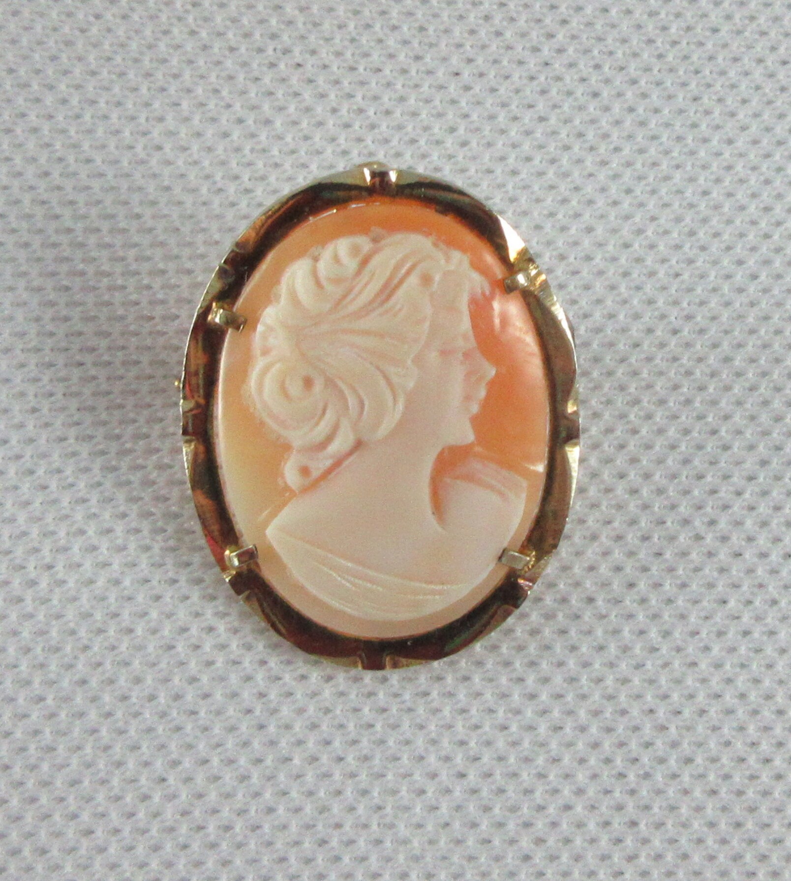 Broche/pendentif Camée En Coquille - Monture Argent Et Plaque Or - Occasion