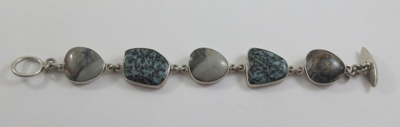 Sterling Silver Multi Stone Geometric Bracelet - image 4
